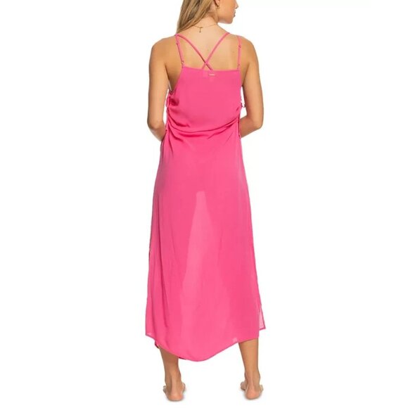 Roxy Juniors Sweety Night Maxi Dre Shoicking Cover-up Pink Size L - Picture 2 of 3
